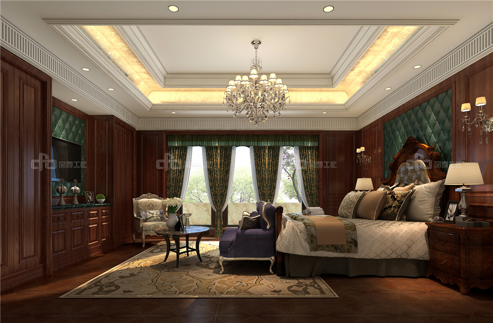 美式全屋整木定制風(fēng)格，臥室效果圖大全(圖4)