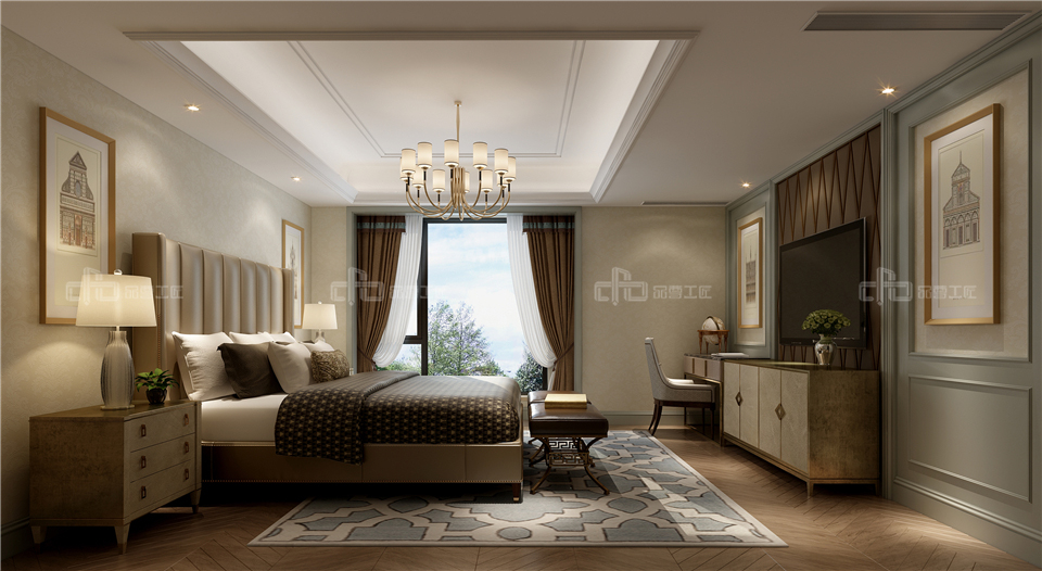 美式全屋整木定制風(fēng)格，臥室效果圖大全(圖5)