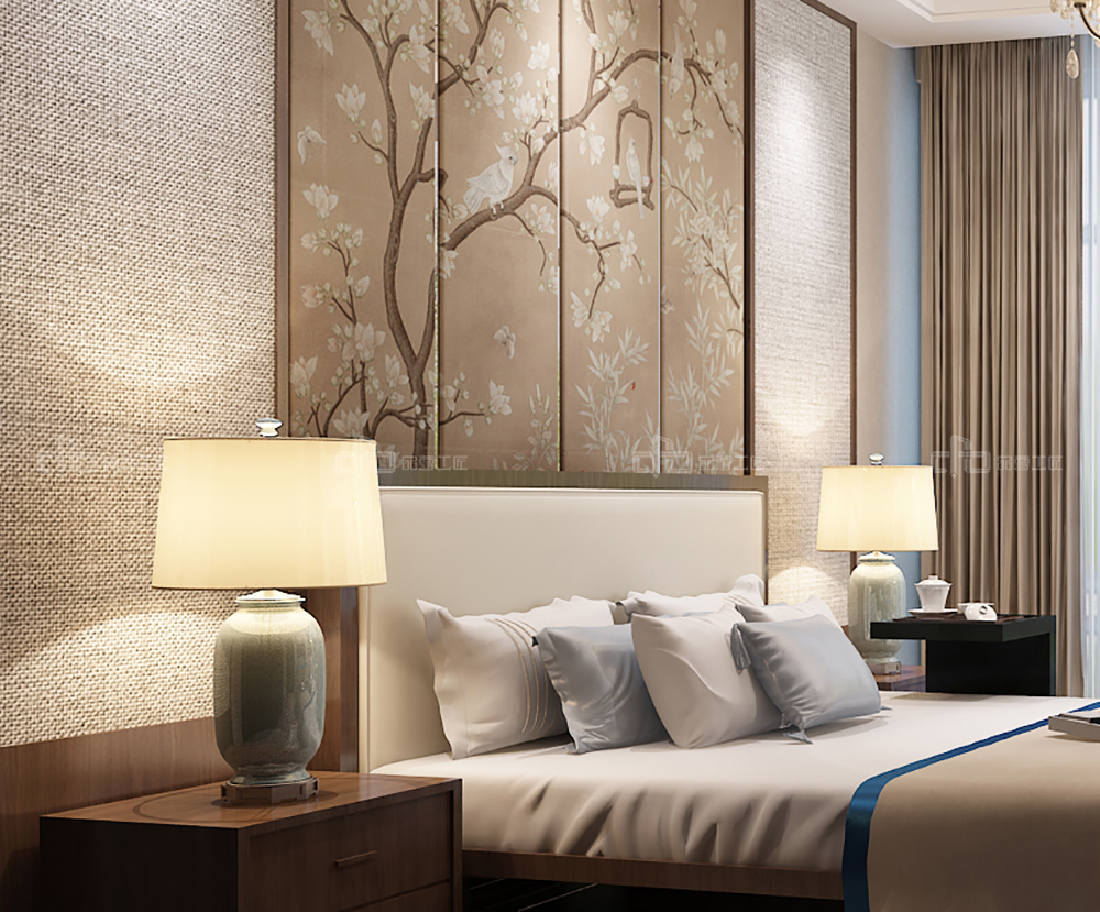 整木定制花鳥古韻新中式風(fēng)格，別墅全屋效果圖(圖6)