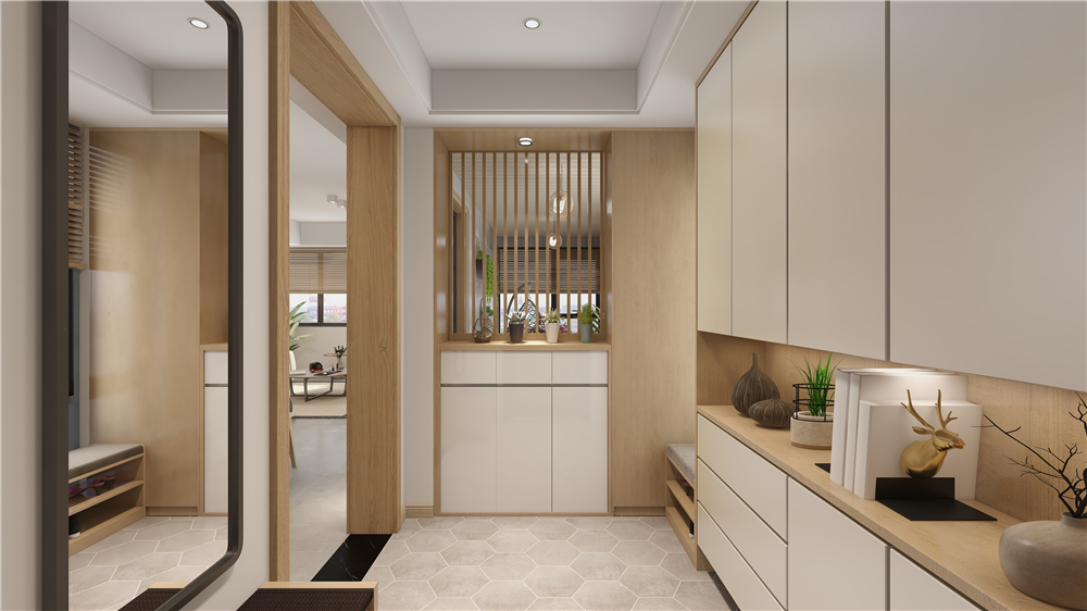 全屋定制玄關(guān)柜有哪些款式組合？(圖1)