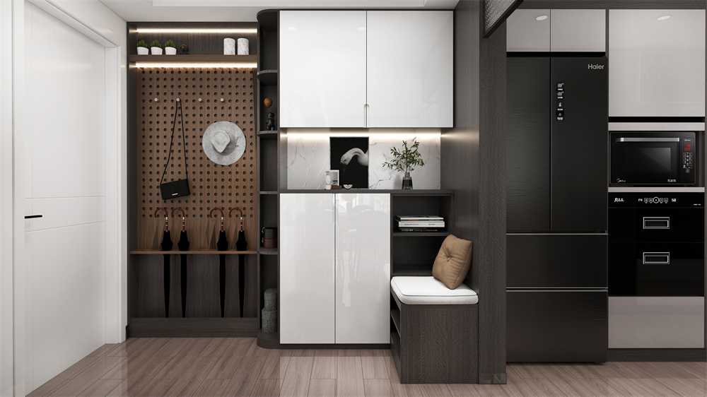 玄關(guān)柜設(shè)計定制有哪些款式？(圖1)