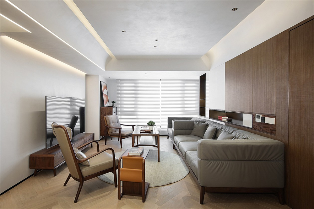 200㎡大平層整木定制，現(xiàn)代極簡風格(圖5)