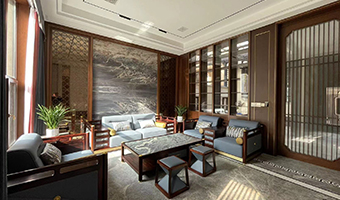 500㎡整木定制別墅，實拍新中式風(fēng)格裝修