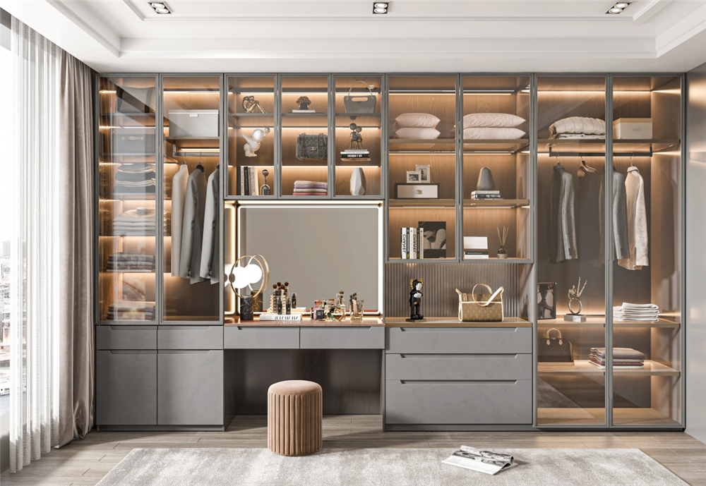 衣帽間衣柜要不要設(shè)計(jì)柜門？(圖1)